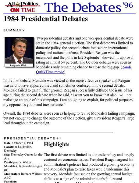 Cnn: Walter Mondale vs. Ronald Reagan Article Cnn: Walter Mondale vs. Ronald Reagan Article