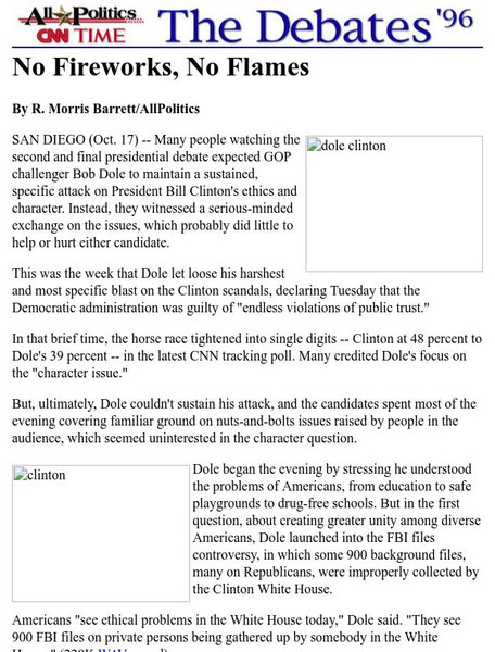 Cnn: No Fireworks, No Flames Article Cnn: No Fireworks, No Flames Article