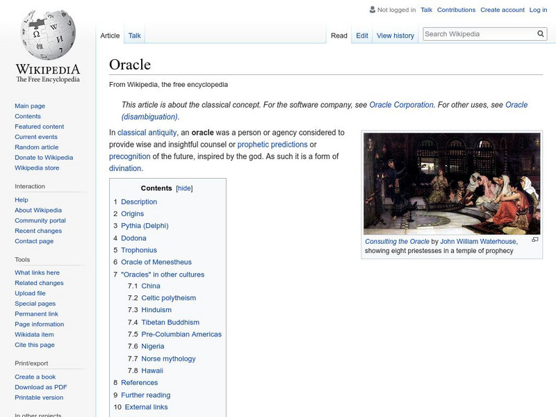 Wikipedia: Oracle Handout Wikipedia: Oracle Handout