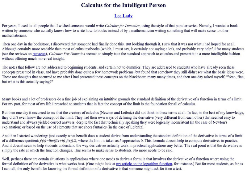 University of Hawaii: Topics in Calculus Activity University of Hawaii: Topics in Calculus Activity