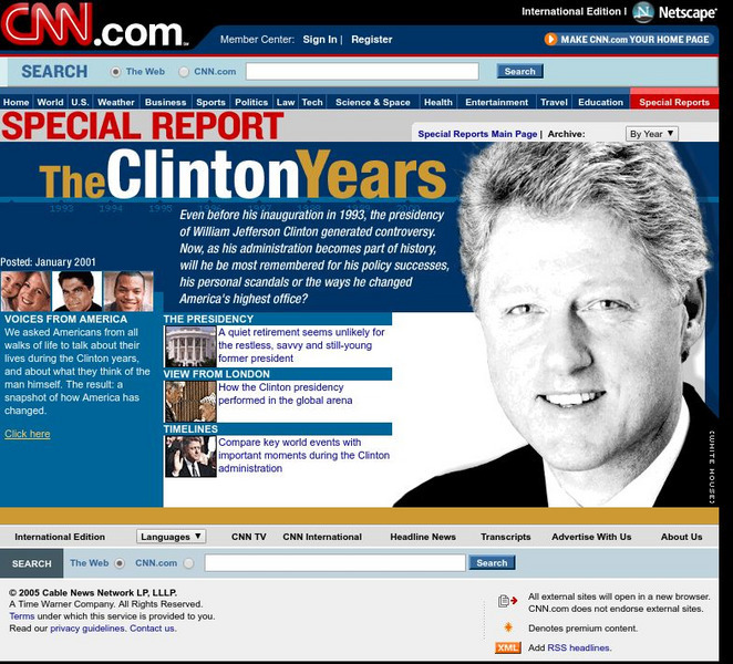 Cnn: The Clinton Years Website Cnn: The Clinton Years Website