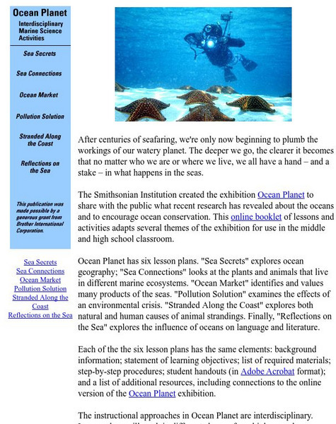 Smithsonian Education: Ocean Planet Lesson Plan Smithsonian Education: Ocean Planet Lesson Plan