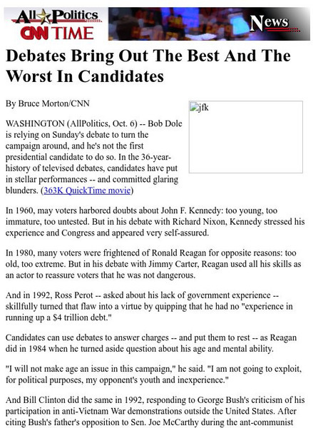 Cnn: All Politics Debates Bring Out the Best and the Worst I Article Cnn: All Politics Debates Bring Out the Best and the Worst I Article