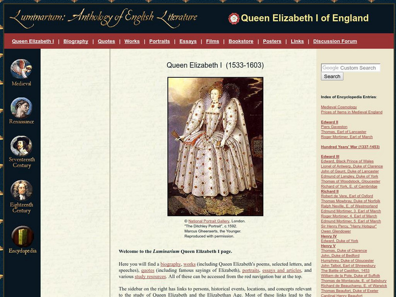 Luminarium: Elizabeth I (1533 1603) Website Luminarium: Elizabeth I (1533 1603) Website