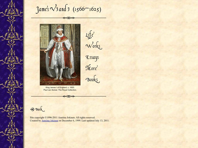 Luminarium: James I (1566 1625) Website