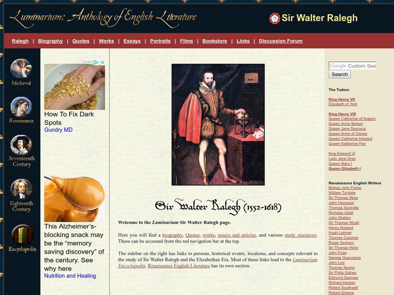 Luminarium: Sir Walter Raleigh Website Luminarium: Sir Walter Raleigh Website