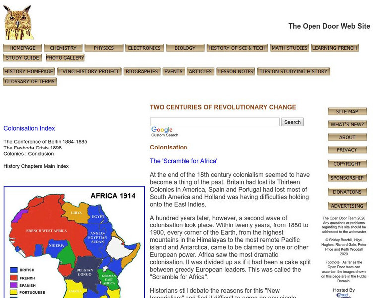 Open Door Web Site: Scramble for Africa Website Open Door Web Site: Scramble for Africa Website