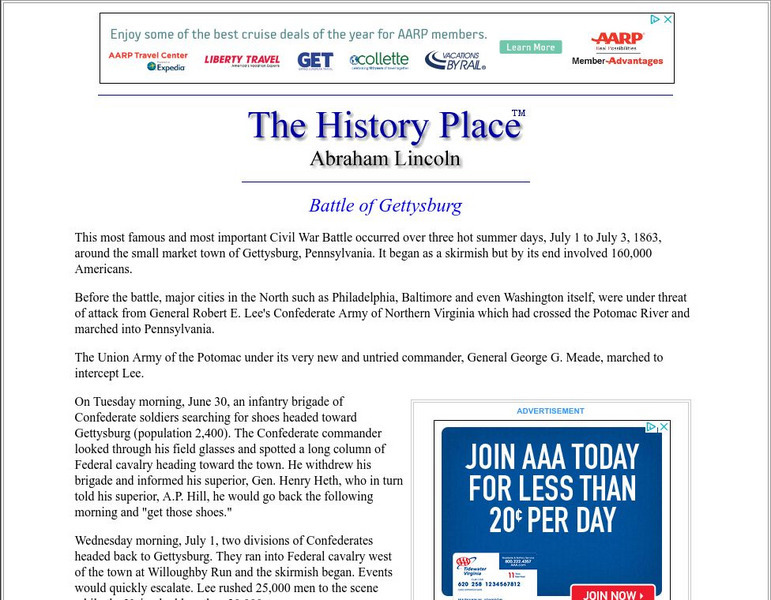 The History Place: Battle of Gettysburg Handout The History Place: Battle of Gettysburg Handout