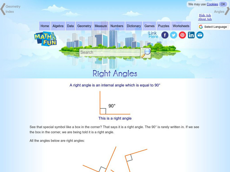 Math Is Fun: Right Angle Handout Math Is Fun: Right Angle Handout