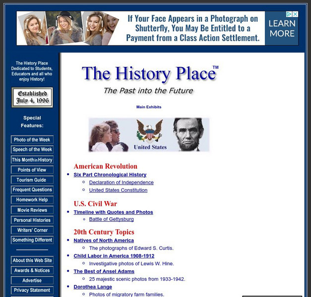 The History Place: The Past Into the Future: Main Exhibits Website The History Place: The Past Into the Future: Main Exhibits Website