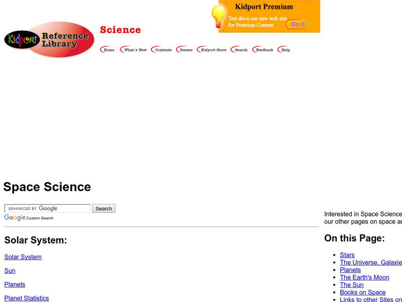 Kidport: Space Science Website Kidport: Space Science Website