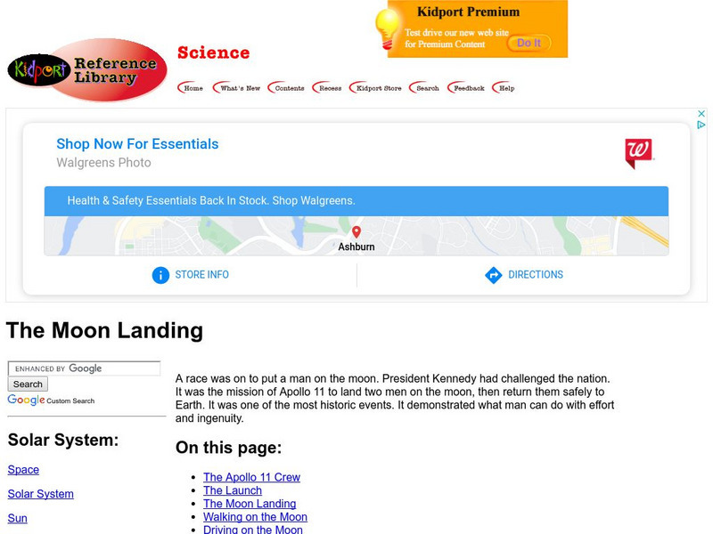 Kidport: The Moon Landing Website Kidport: The Moon Landing Website