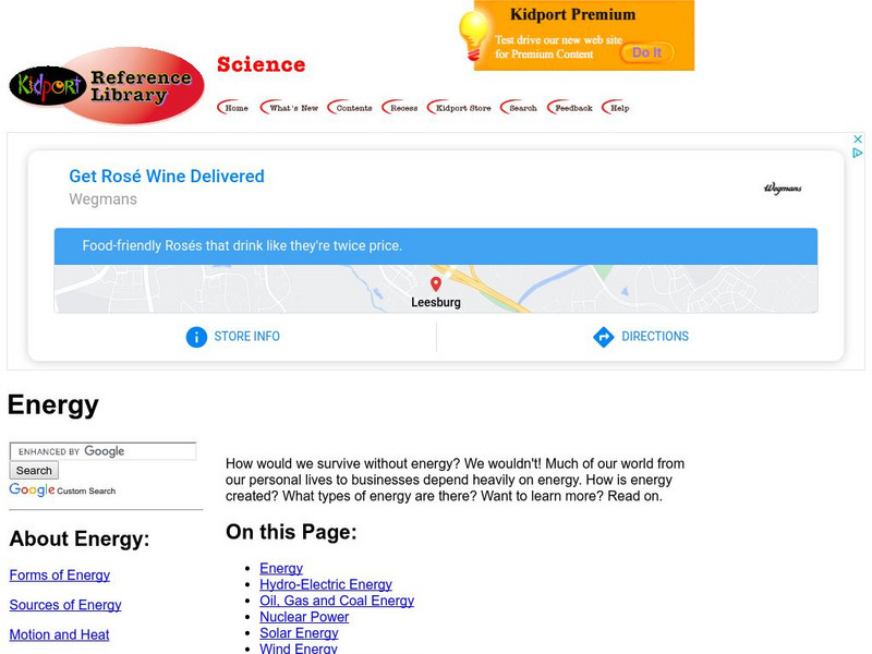 Kidport Reference Library: Energy Handout Kidport Reference Library: Energy Handout