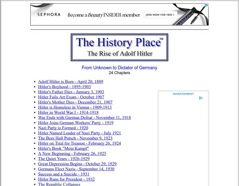 The History Place: The Rise of Adolf Hitler Website The History Place: The Rise of Adolf Hitler Website