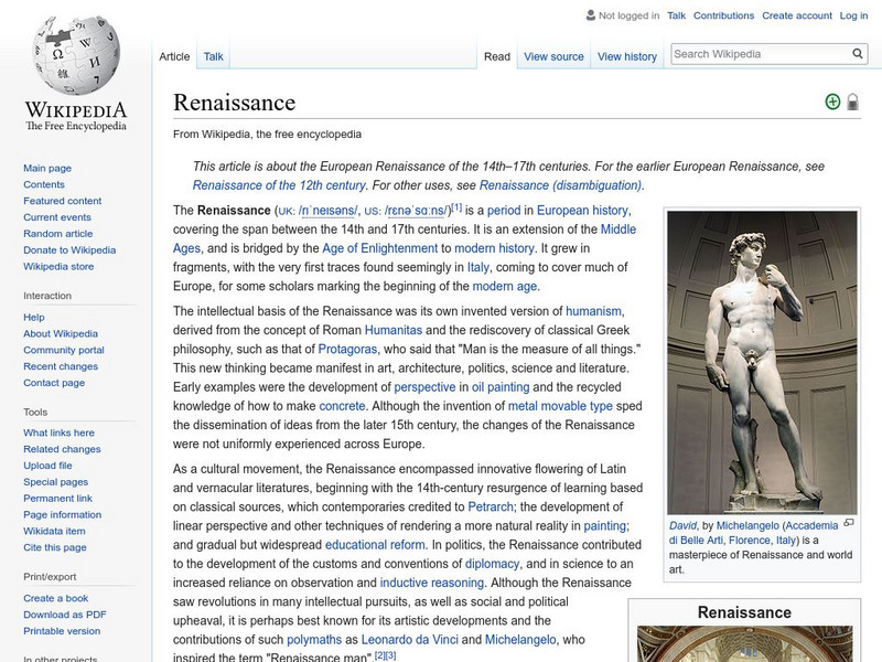 Wikipedia: Renaissance Handout Wikipedia: Renaissance Handout