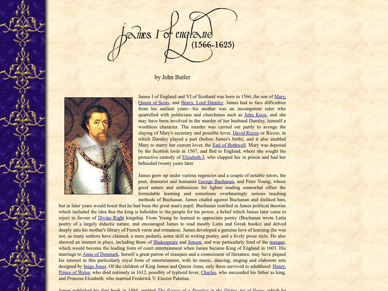 Luminarium: James I of England (1566 1625) Handout