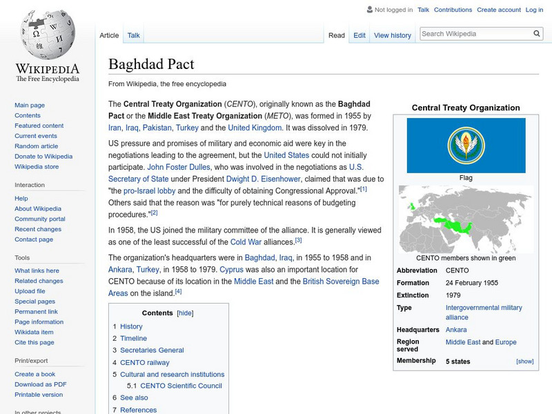 Wikipedia: Baghdad Pact Handout Wikipedia: Baghdad Pact Handout