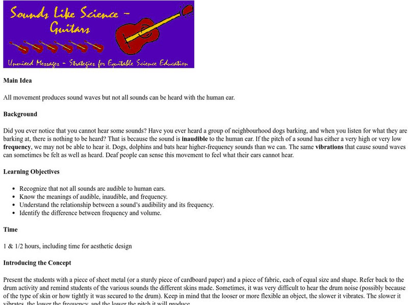 Sounds Like Science: Guitars Activity Sounds Like Science: Guitars Activity