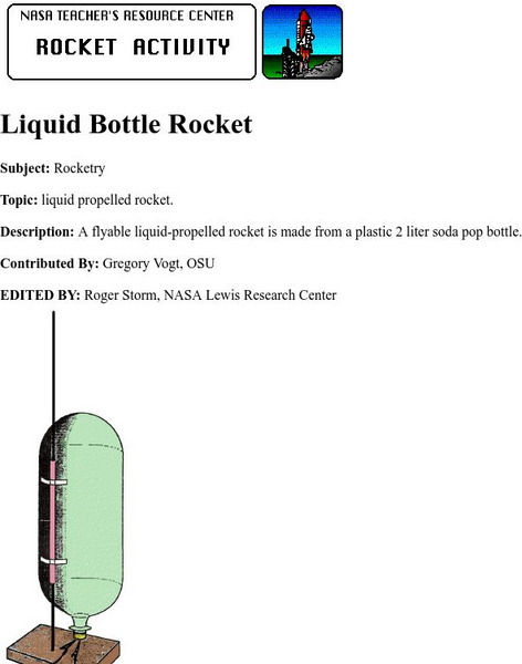 Nasa Trc: Liquid Bottle Rocket Activity