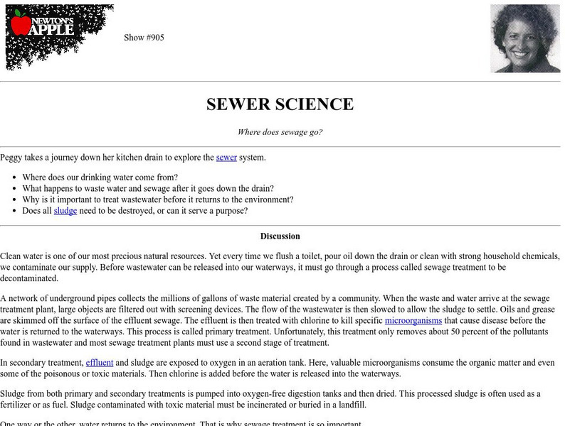 Sewer Science Lesson Plan Sewer Science Lesson Plan