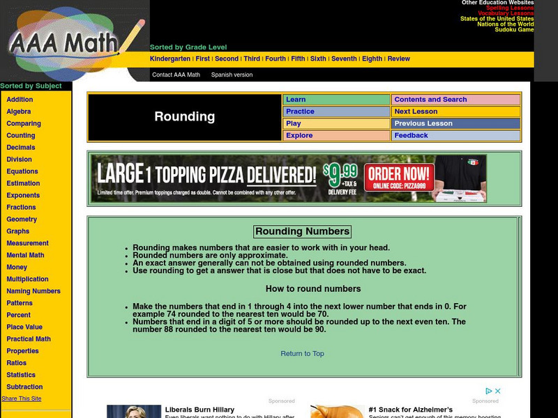 Aaa Math: Estimation Rounding Unit Plan Aaa Math: Estimation Rounding Unit Plan