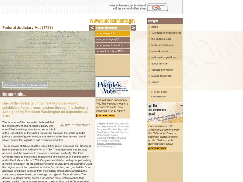 Our Documents: The Federal Judiciary Act Primary Our Documents: The Federal Judiciary Act Primary