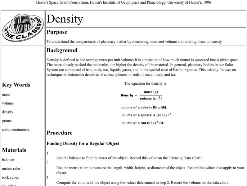 Density (Lesson Plan) Lesson Plan Density (Lesson Plan) Lesson Plan