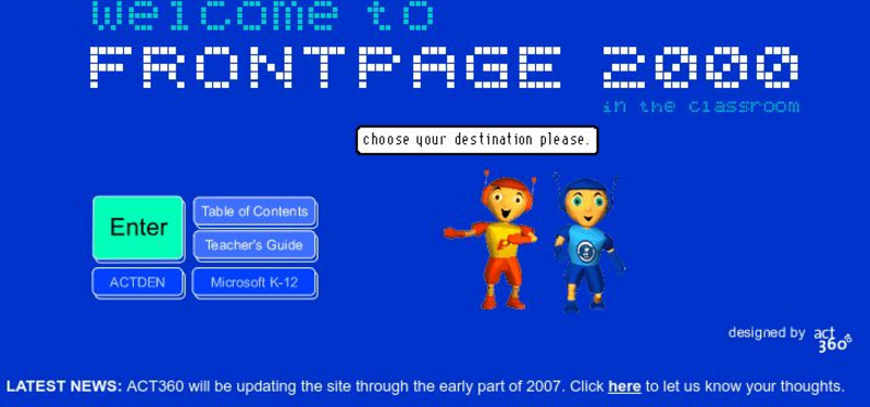Act Den: Microsoft Front Page 2000 Tutorial Unit Plan