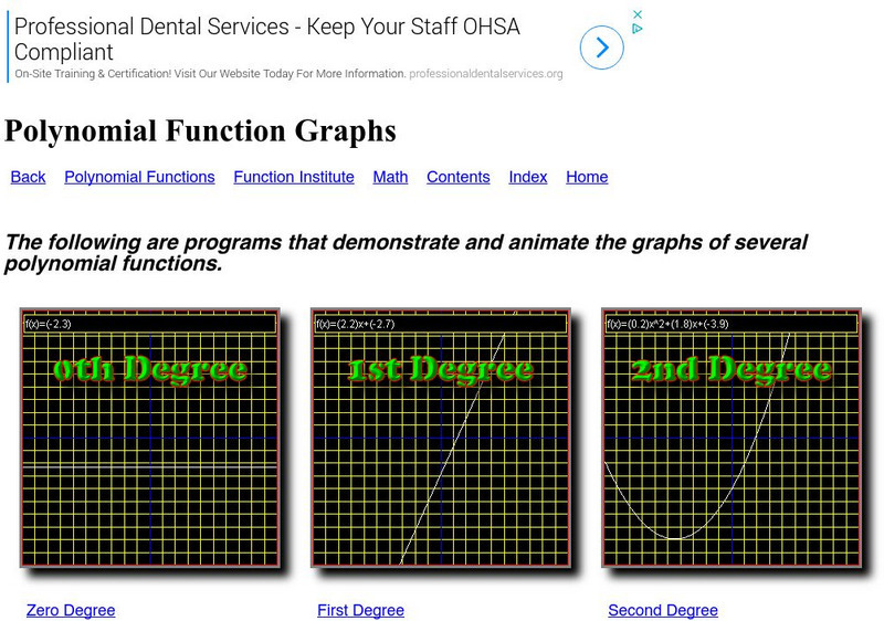 Zona Land Education: Polynomial Function Graphs Interactive Zona Land Education: Polynomial Function Graphs Interactive