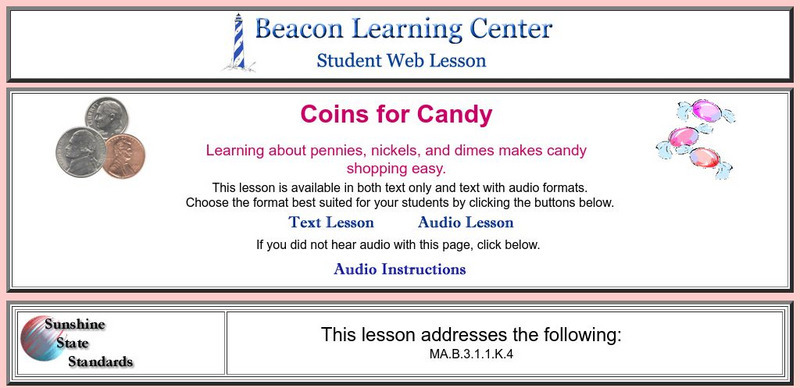 Beacon Learning Center: Coins for Candy Activity Beacon Learning Center: Coins for Candy Activity
