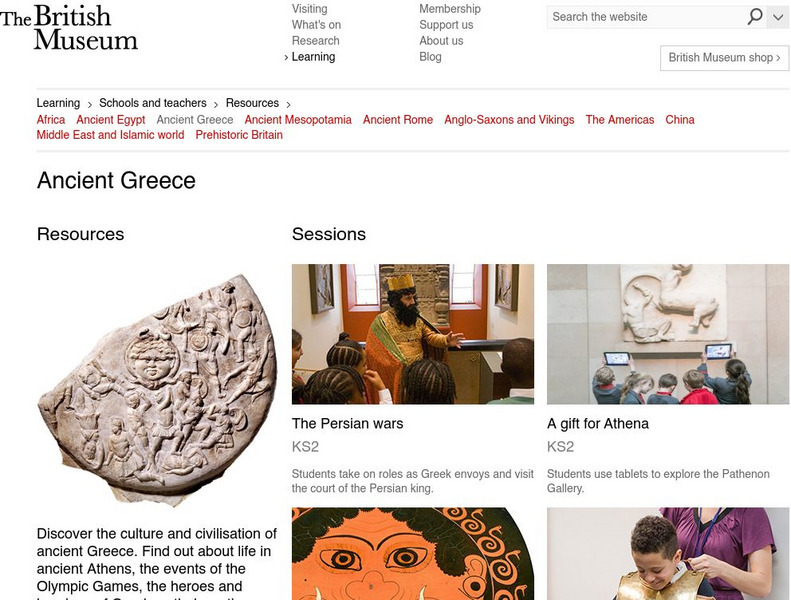 British Museum: Explore World Cultures: Ancient Greece Website