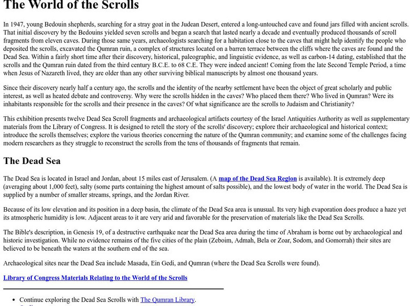 Ibiblio: The World of the Scrolls Article Ibiblio: The World of the Scrolls Article