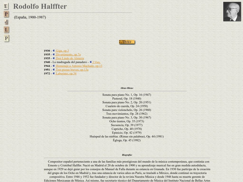E Pd Lp: Rodolfo Halffter Handout E Pd Lp: Rodolfo Halffter Handout