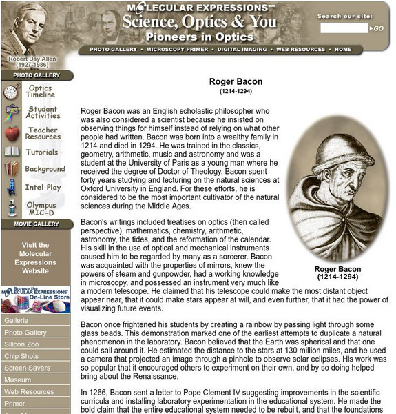 Florida State University: Science, Optics, and You: Roger Bacon Website Florida State University: Science, Optics, and You: Roger Bacon Website