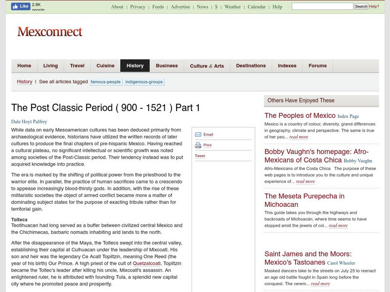 Mexico Connect: The Post Classic Period Website Mexico Connect: The Post Classic Period Website