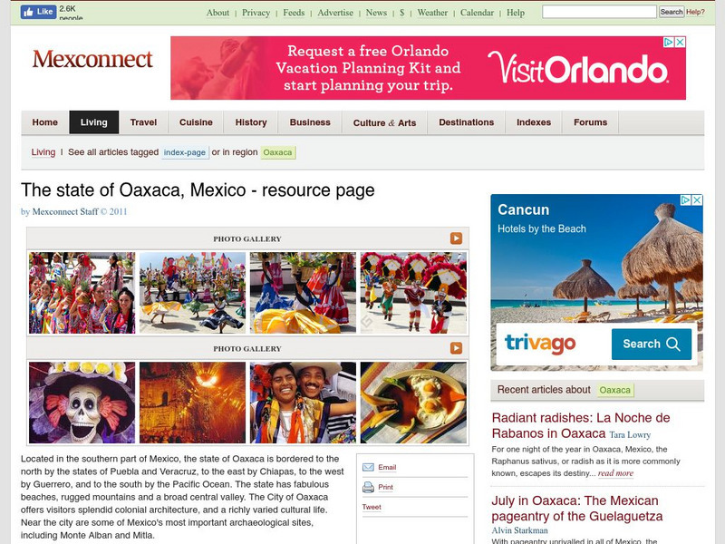 Mex Connect: The State of Oaxaca Website