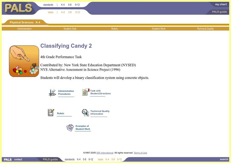 Performance Assessment Links in Science: Classifying Candy 2 (Lesson) Unknown Type Performance Assessment Links in Science: Classifying Candy 2 (Lesson) Unknown Type