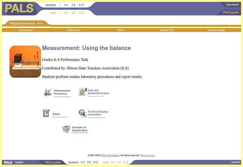 Performance Assessment Links in Science: Measurement: Using the Balance (Lesson) Unit Plan