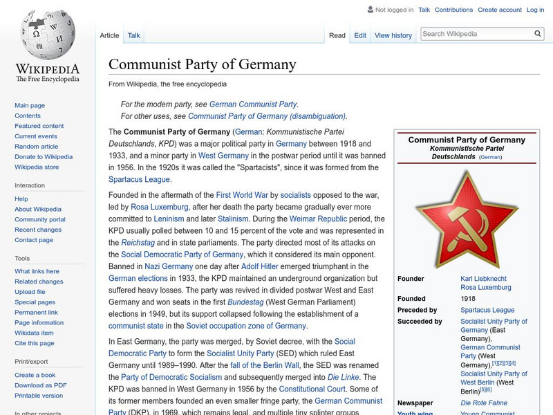 Wikipedia: Communist Party of Germany Handout