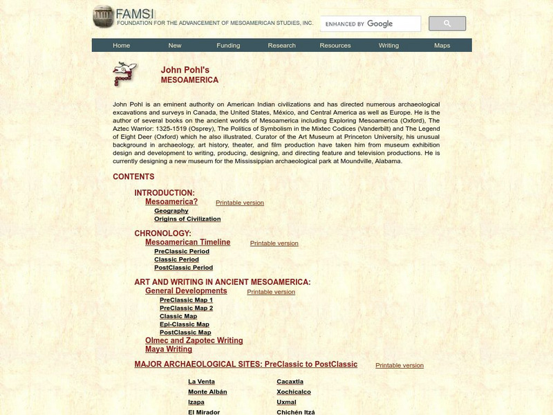 Famsi: John Pohl's Mesoamerica Handout Famsi: John Pohl's Mesoamerica Handout