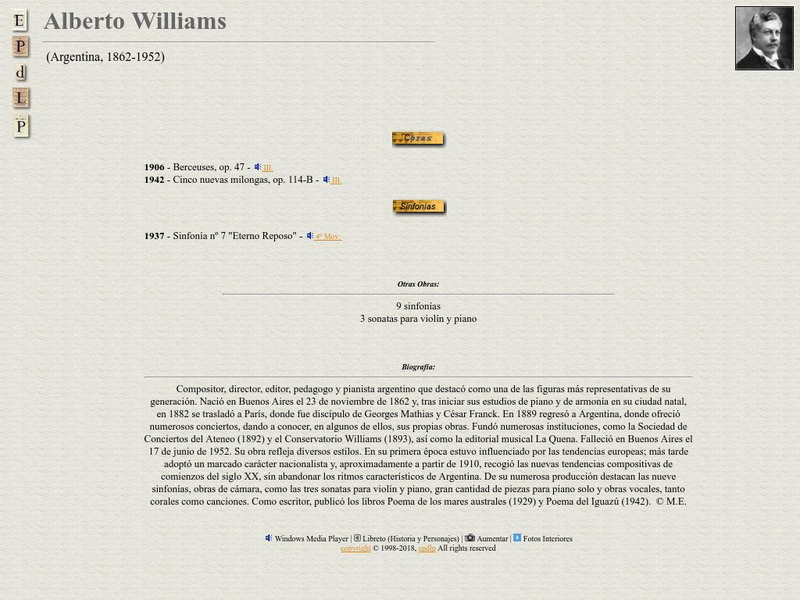 E Pd Lp: Alberto Williams Handout E Pd Lp: Alberto Williams Handout