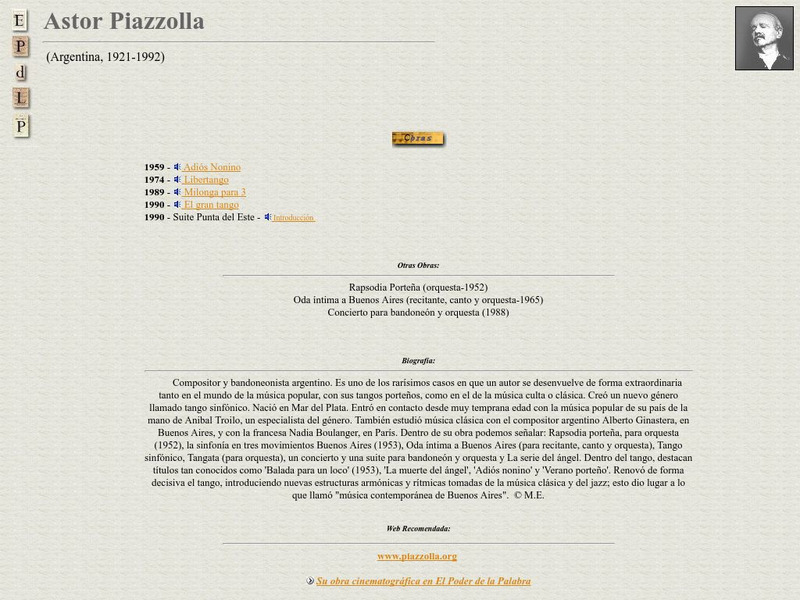 E Pd Lp: Astor Piazzolla Handout E Pd Lp: Astor Piazzolla Handout