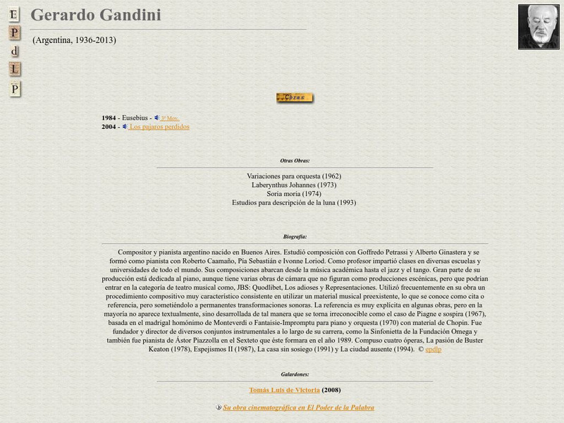 E Pd Lp: Gerardo Gandini Handout E Pd Lp: Gerardo Gandini Handout