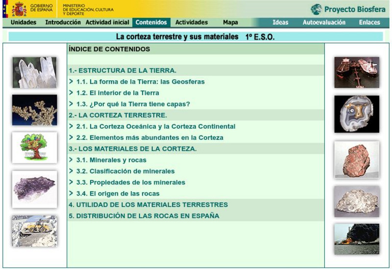 Ministerio De Educacion: La Corteza Terreste Y Sus Materiales Website Ministerio De Educacion: La Corteza Terreste Y Sus Materiales Website