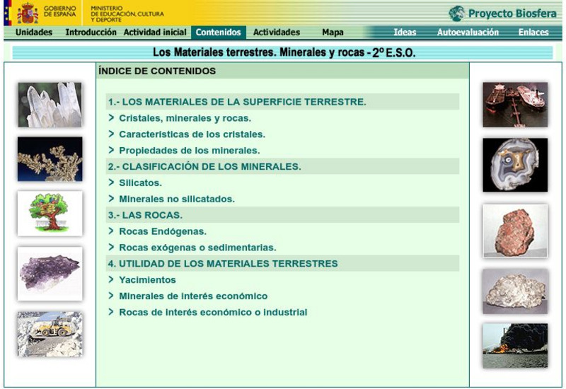Ministerio De Educacion: Los Materiales Terreste. Minerales Y Rocas Lesson Plan Ministerio De Educacion: Los Materiales Terreste. Minerales Y Rocas Lesson Plan
