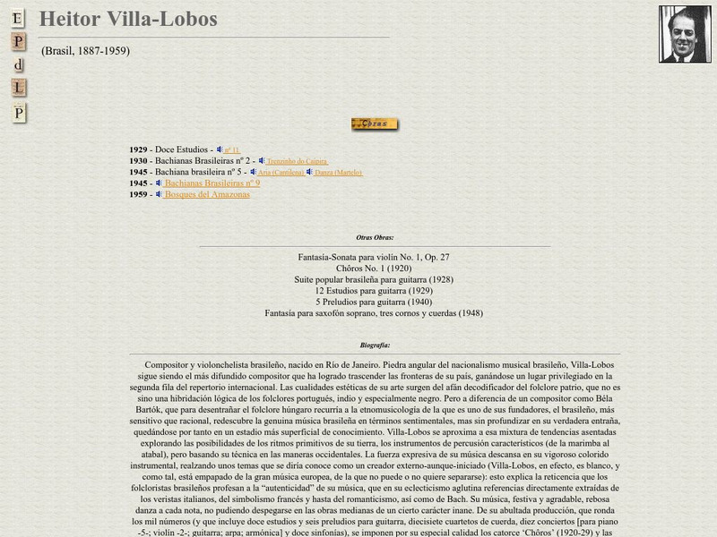 E Pd Lp: Heitor Villa Lobos Handout E Pd Lp: Heitor Villa Lobos Handout