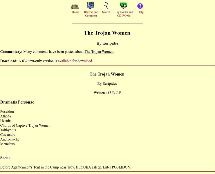 Mit: Internet Classics Archive: The Trojan Women eBook Mit: Internet Classics Archive: The Trojan Women eBook