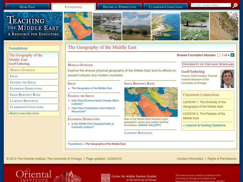 University of Chicago Library: Teaching the Middle East: Geography Unit Plan