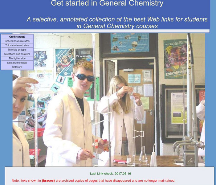 Chem1 Virtual Textbook: General Chemistry Starting Points for Students Website Chem1 Virtual Textbook: General Chemistry Starting Points for Students Website