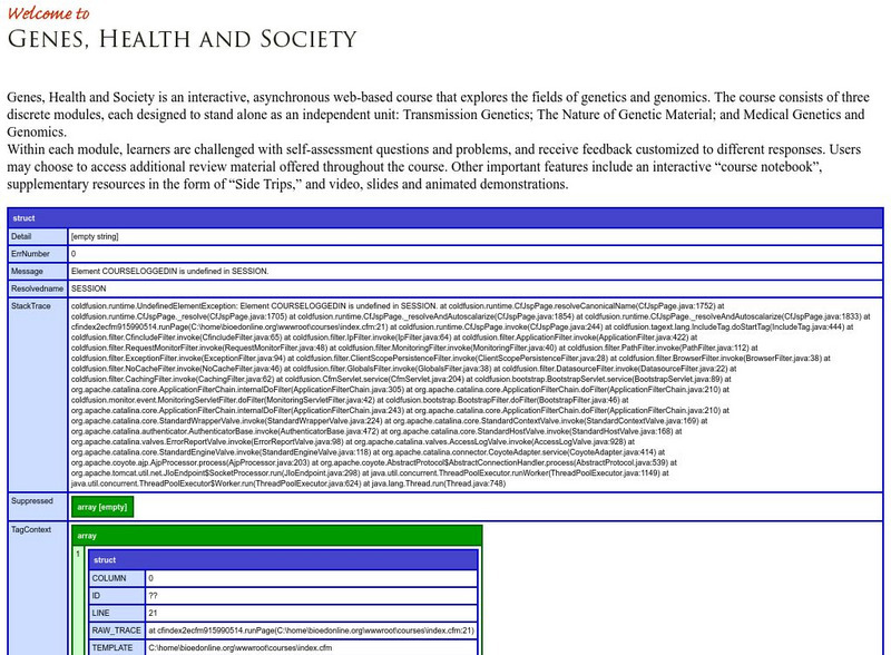 Bio Ed Online: Genes, Health, and Society Website Bio Ed Online: Genes, Health, and Society Website